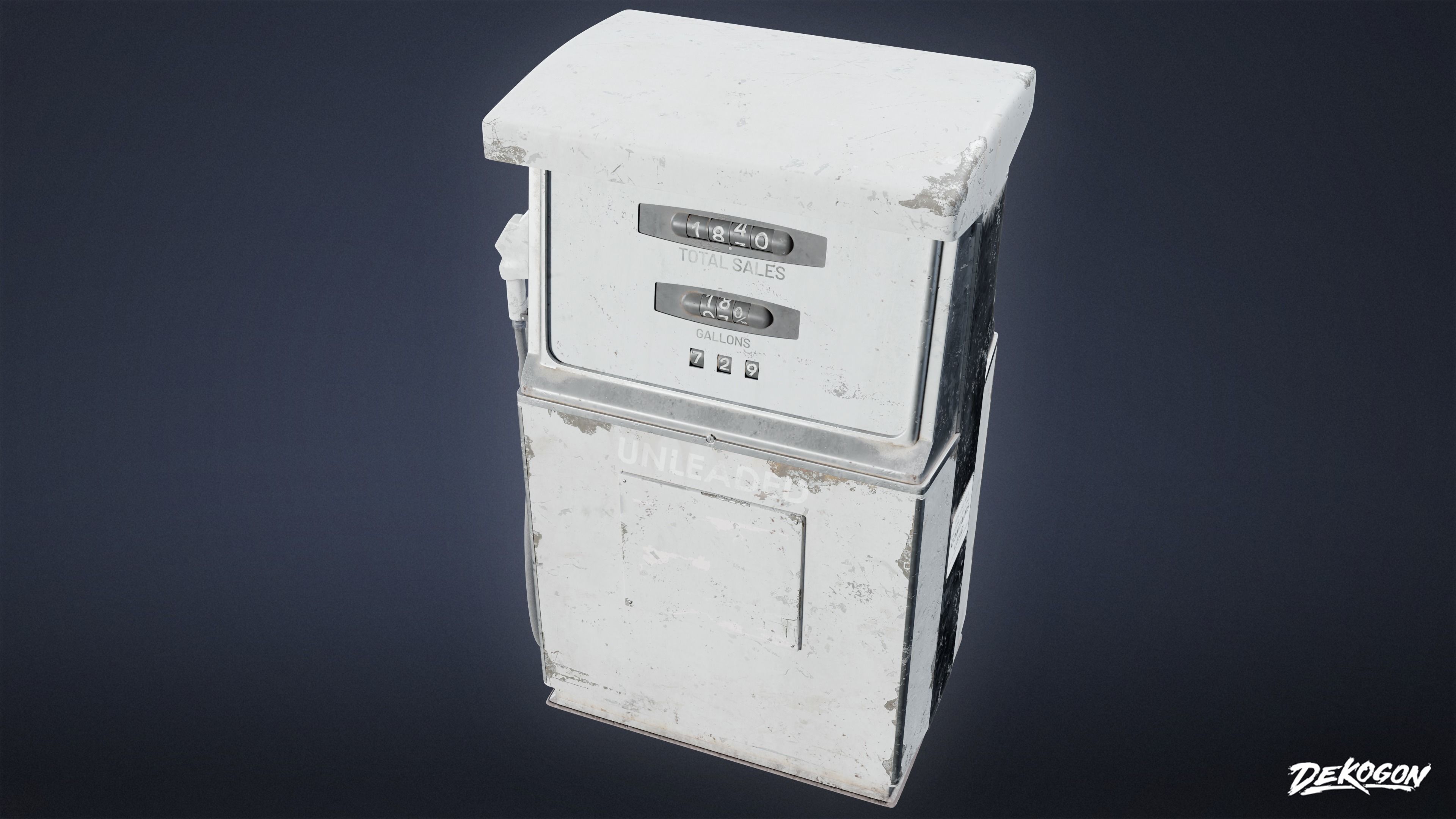 SUBURBS - Gas Pump 16 - LOW POLY AND NANITE Low-poly 3D model_6