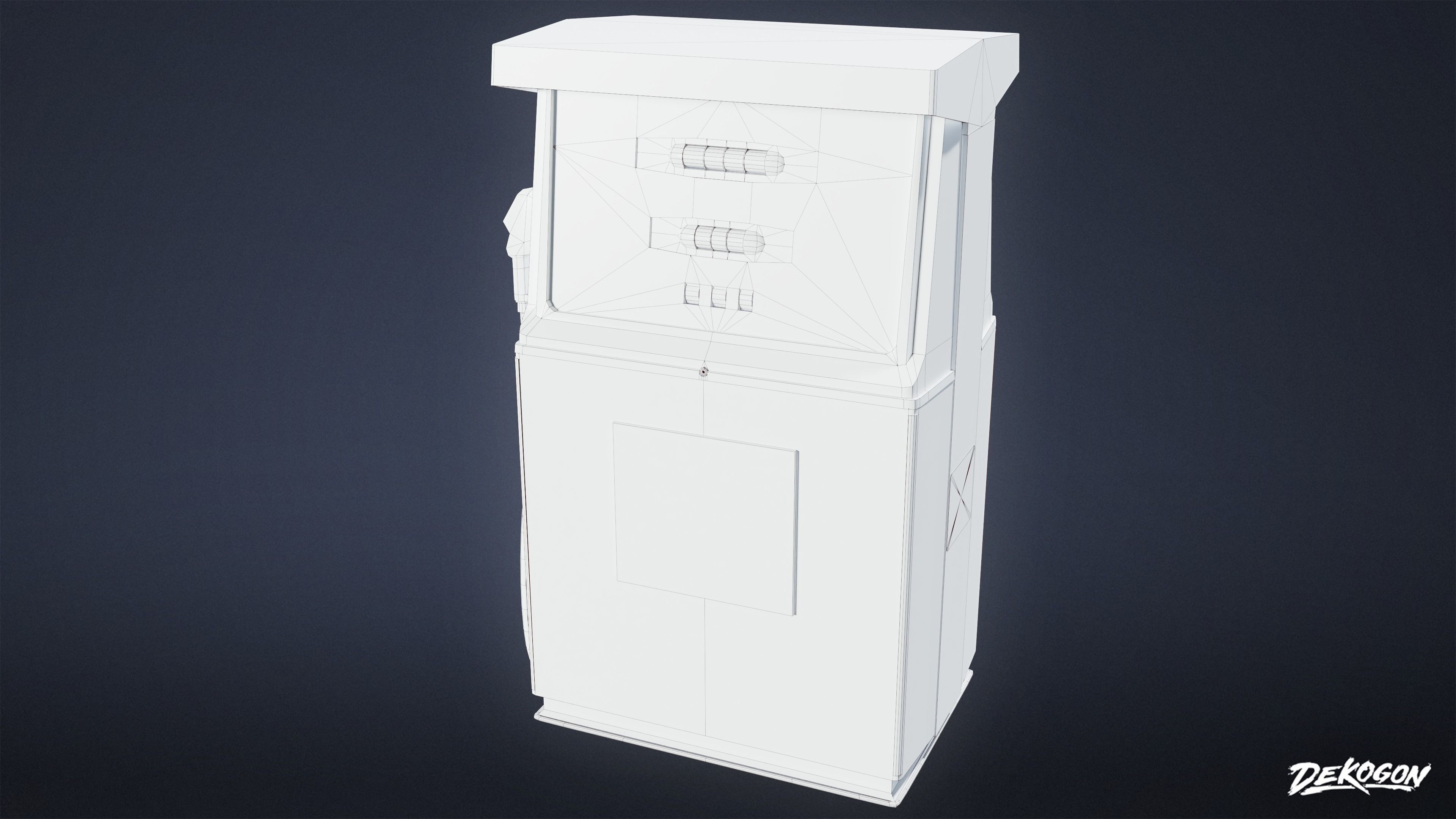 SUBURBS - Gas Pump 16 - LOW POLY AND NANITE Low-poly 3D model_7