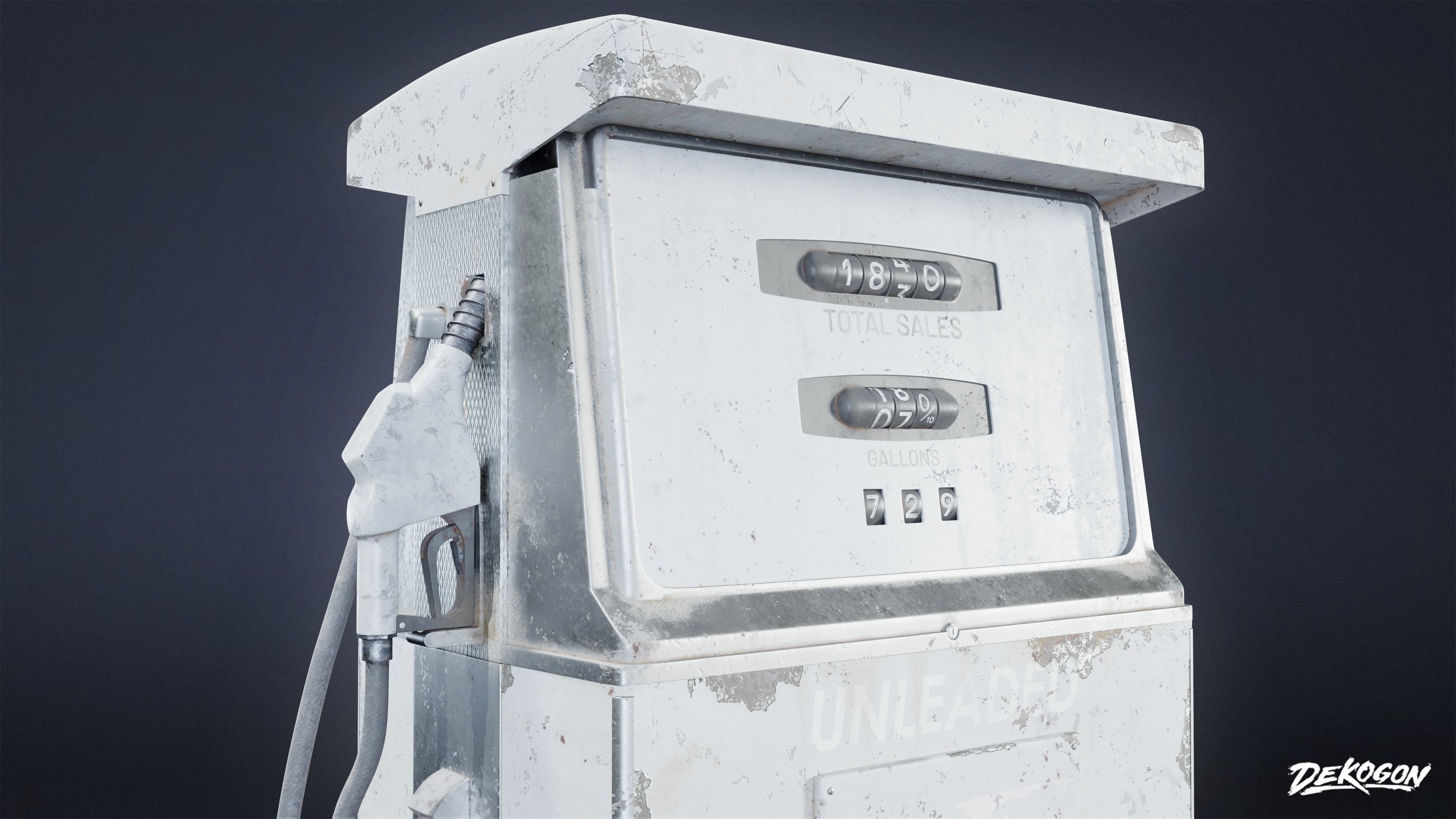 SUBURBS - Gas Pump 16 - LOW POLY AND NANITE Low-poly 3D model_4