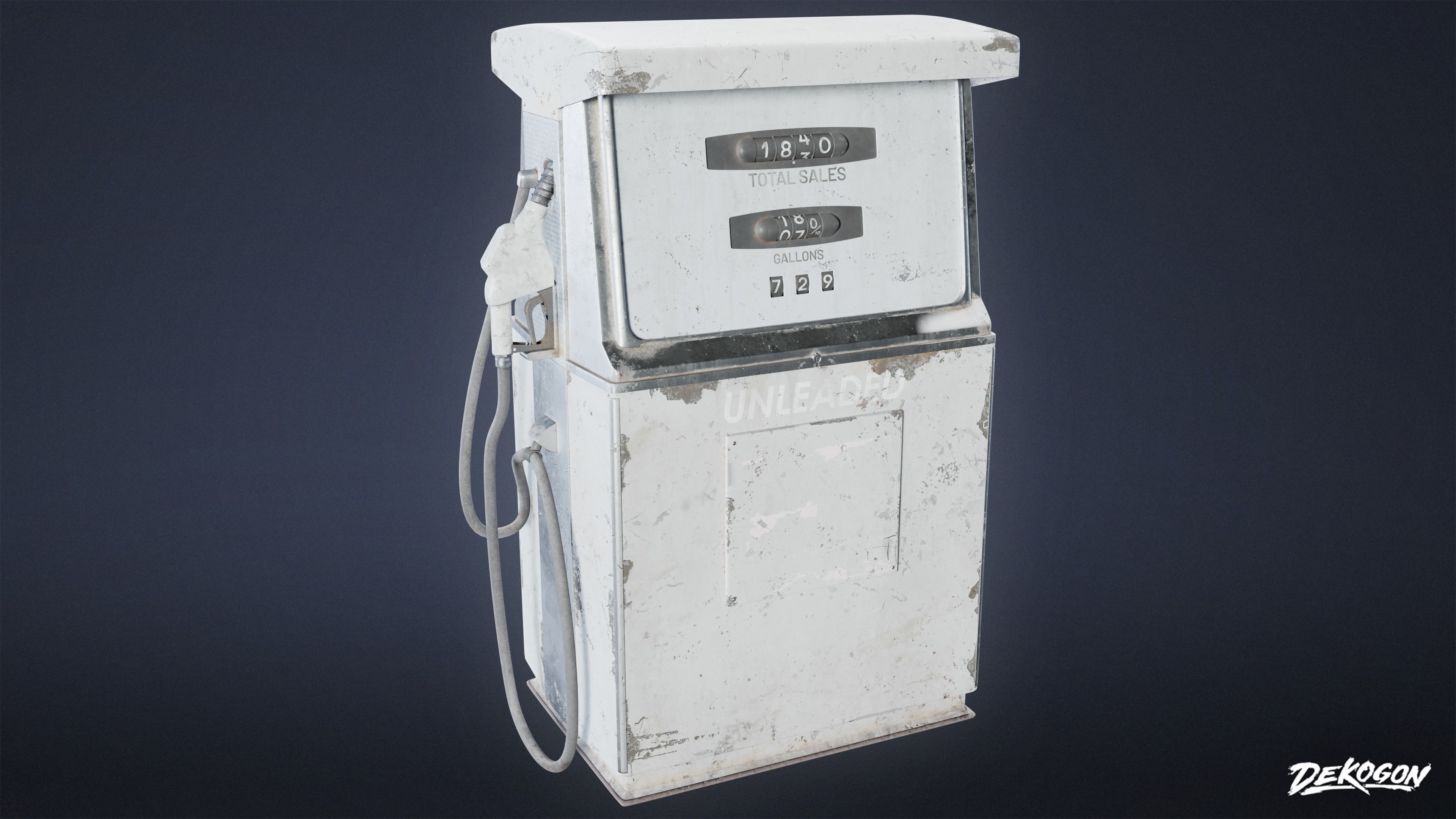 SUBURBS - Gas Pump 16 - LOW POLY AND NANITE Low-poly 3D model_1