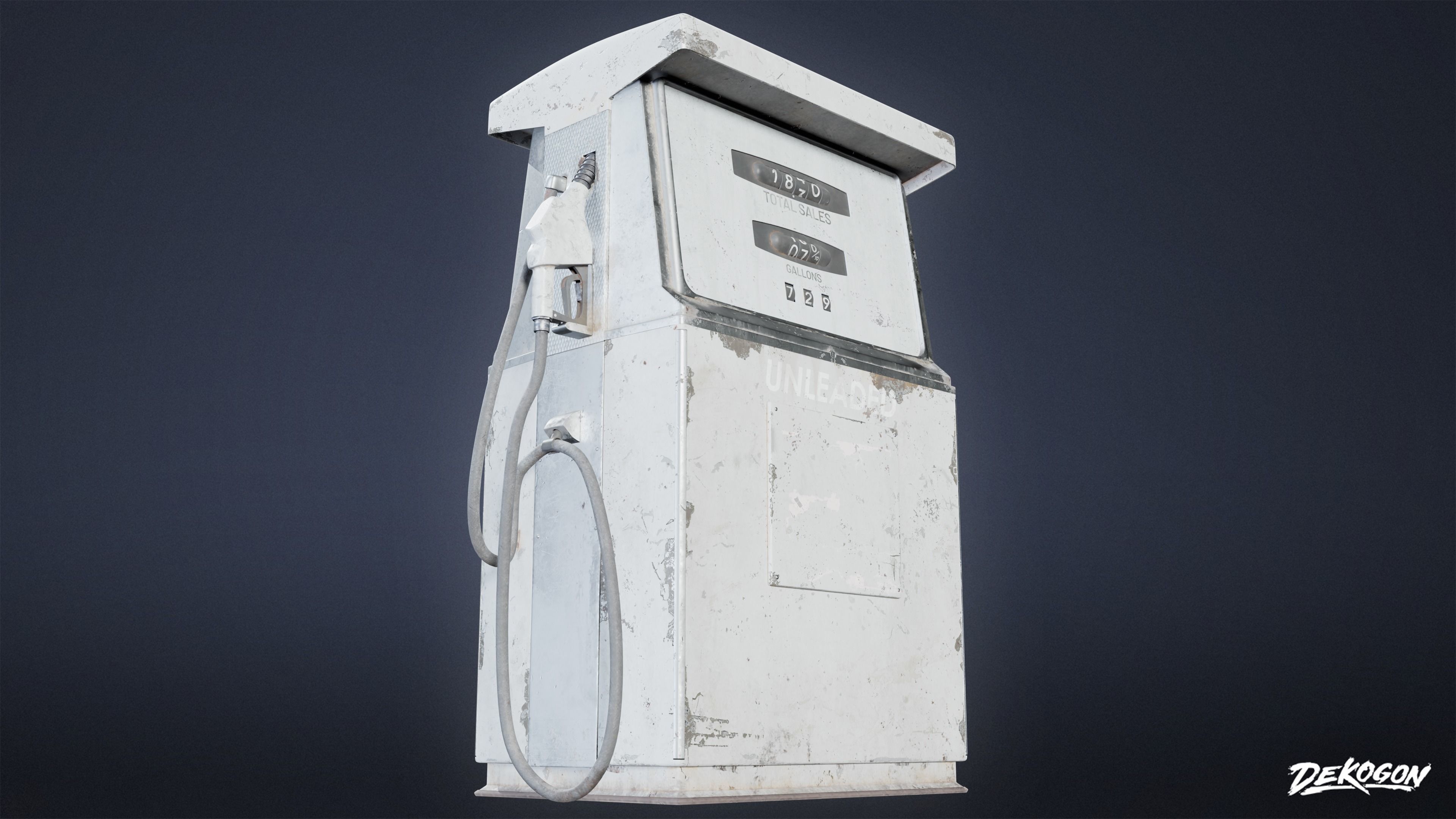 SUBURBS - Gas Pump 16 - LOW POLY AND NANITE Low-poly 3D model_5