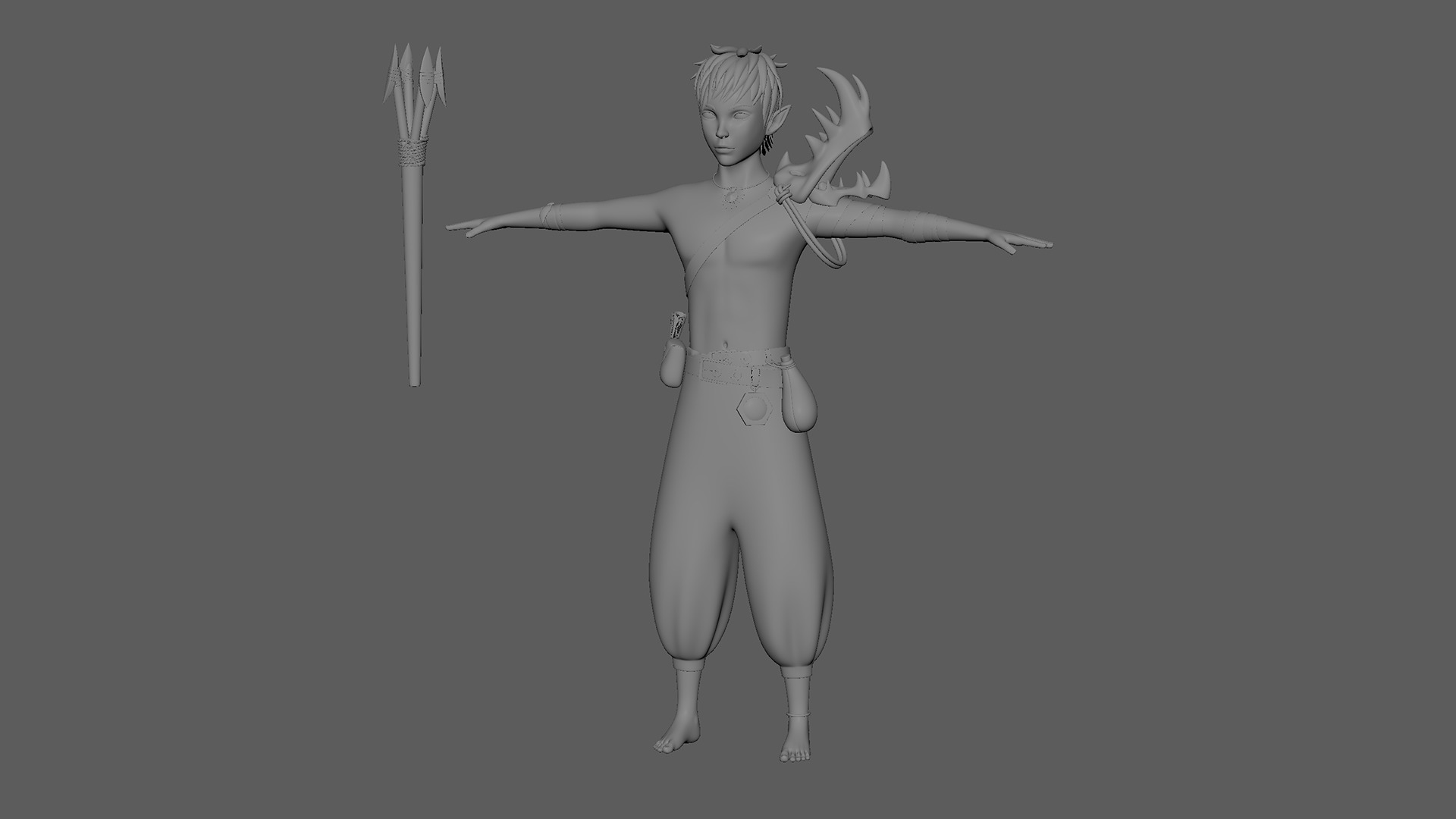 3D Semi-Realistic Ocean Hunter Character With Rig Low-poly 3D model_14