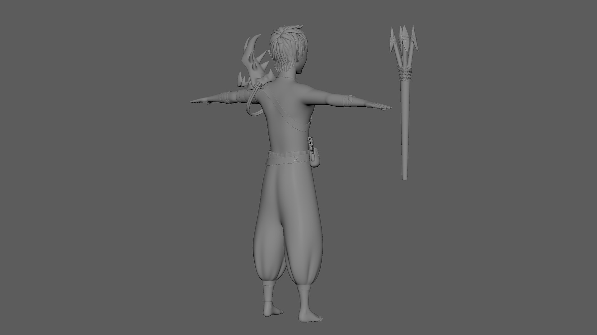 3D Semi-Realistic Ocean Hunter Character With Rig Low-poly 3D model_15