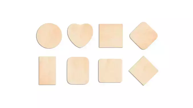 Wood Plate 8 Types - round square rhombus rectangle wooden board