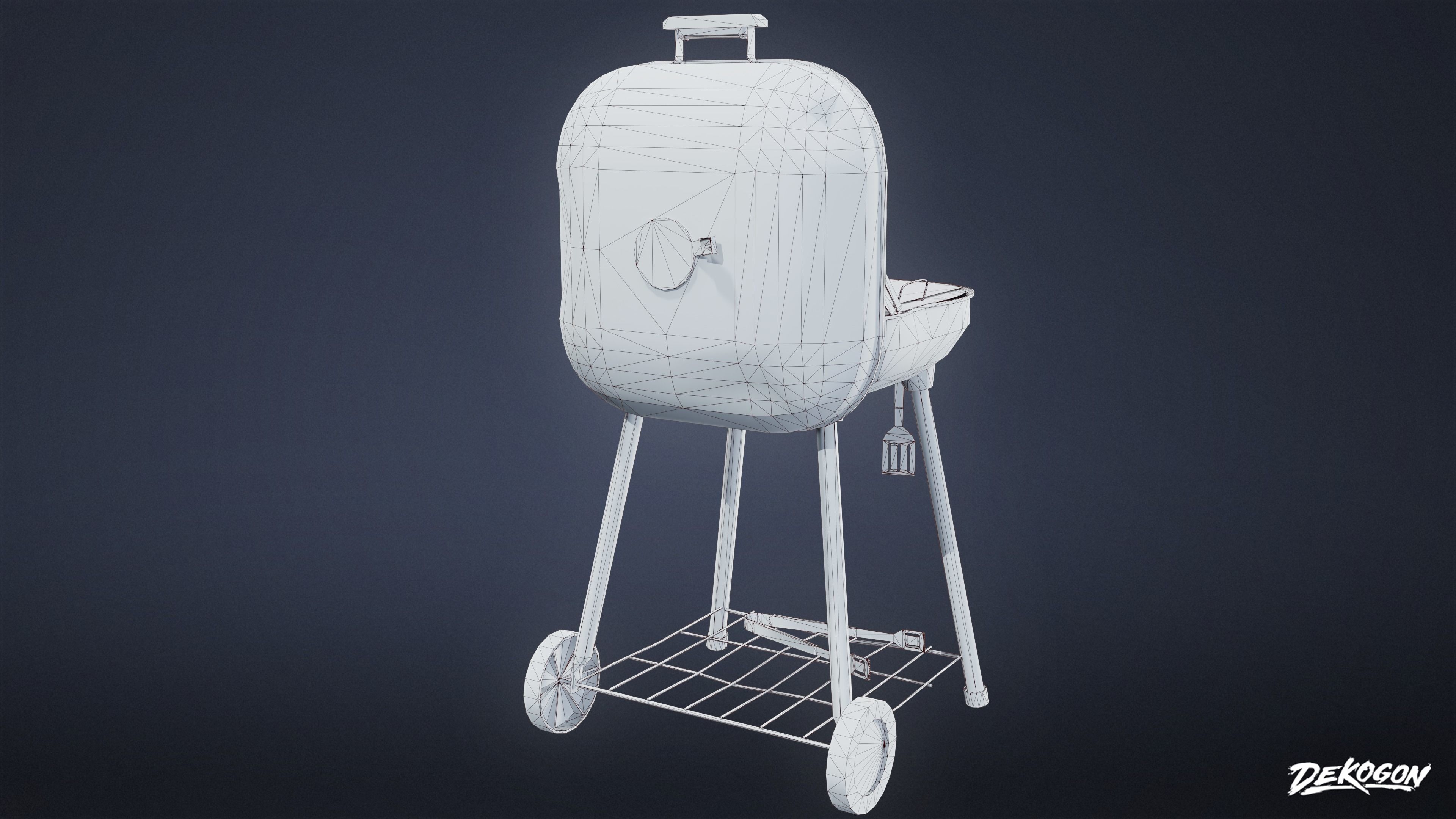 SUBURBS - Grill 01 - LOW POLY AND NANITE Low-poly 3D model_9