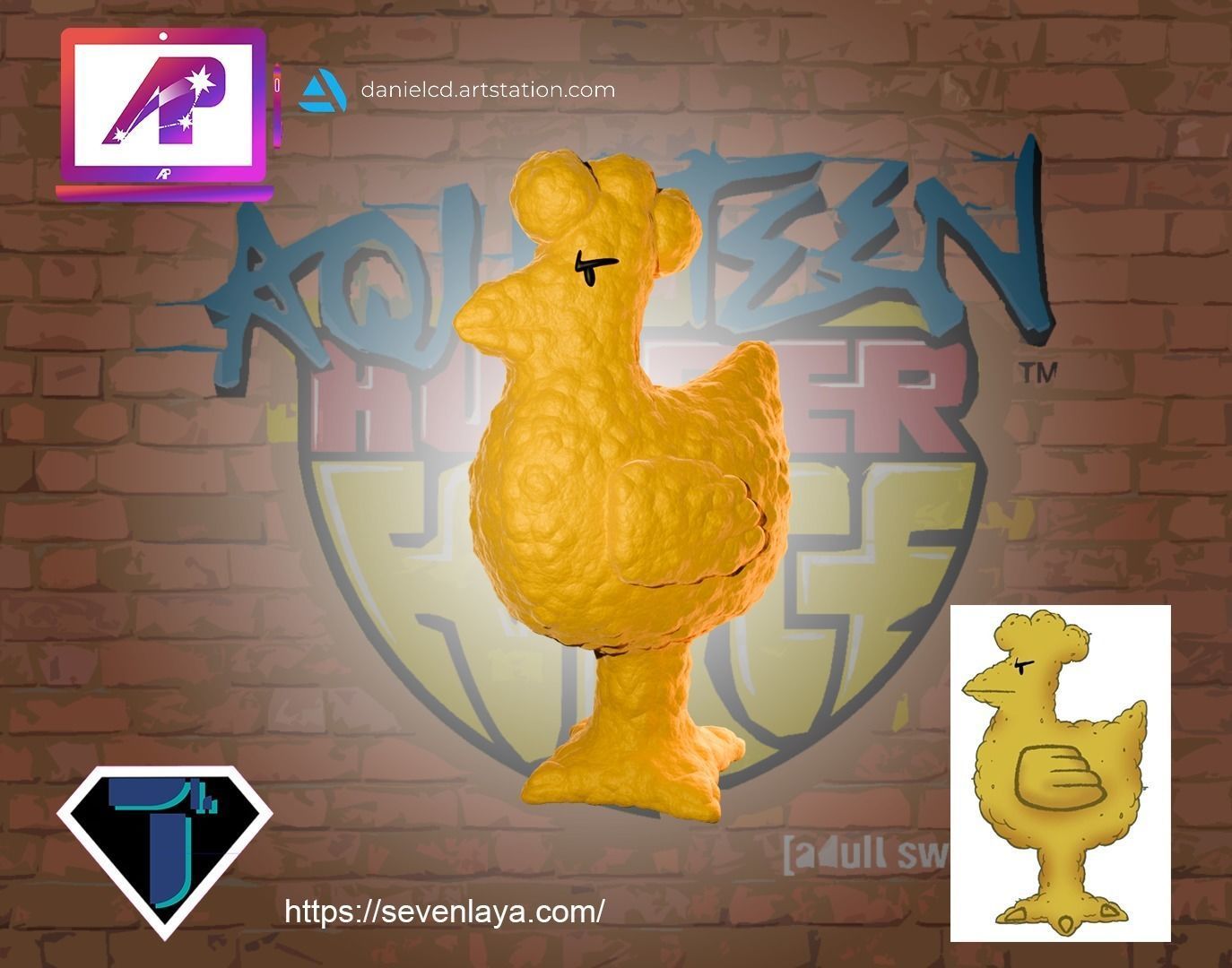 ATHF Travis the Cosmos Chicken Bittle and Robositter 3D print model_5