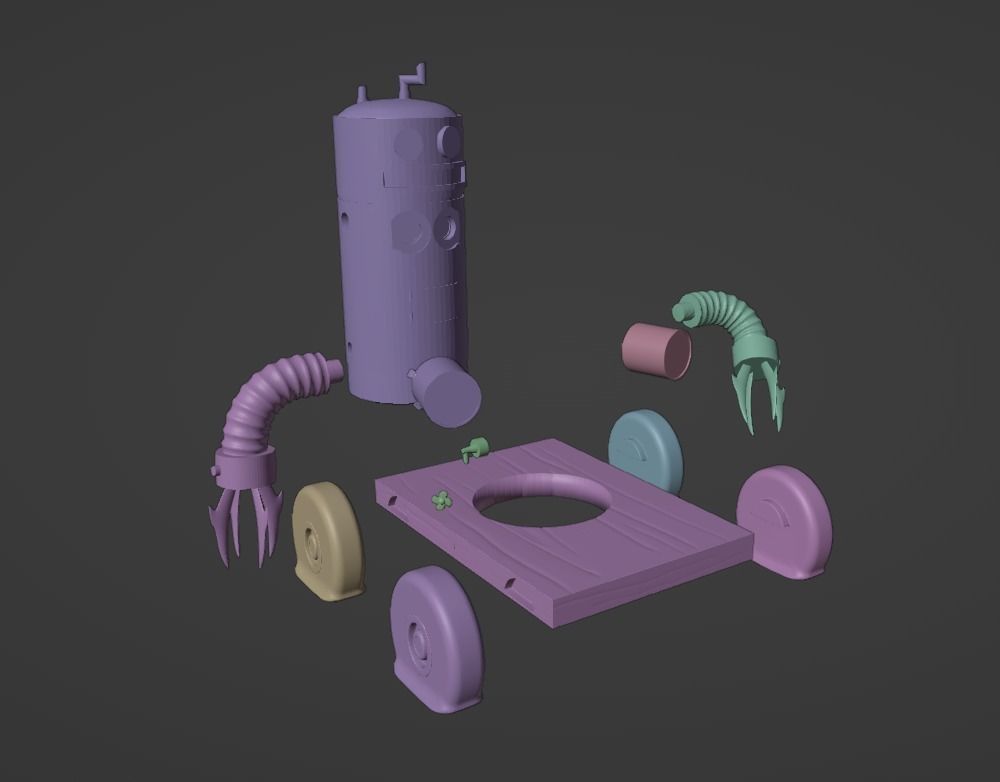 ATHF Travis the Cosmos Chicken Bittle and Robositter 3D print model_11