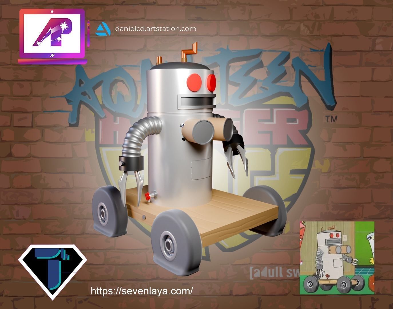 ATHF Travis the Cosmos Chicken Bittle and Robositter 3D print model_1