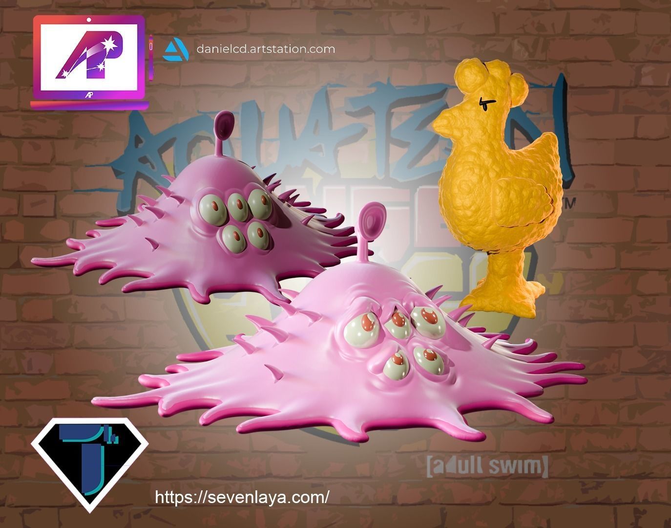 ATHF Travis the Cosmos Chicken Bittle and Robositter 3D print model_6