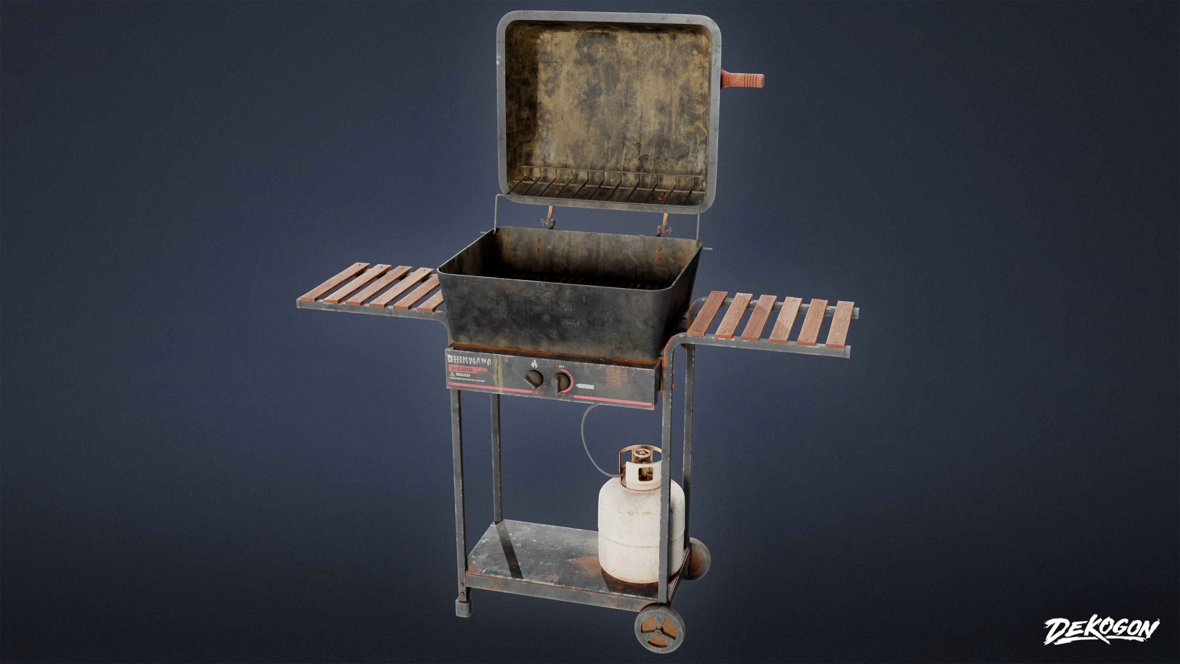 SUBURBS - Grill 02 - LOW POLY AND NANITE Low-poly 3D model_1