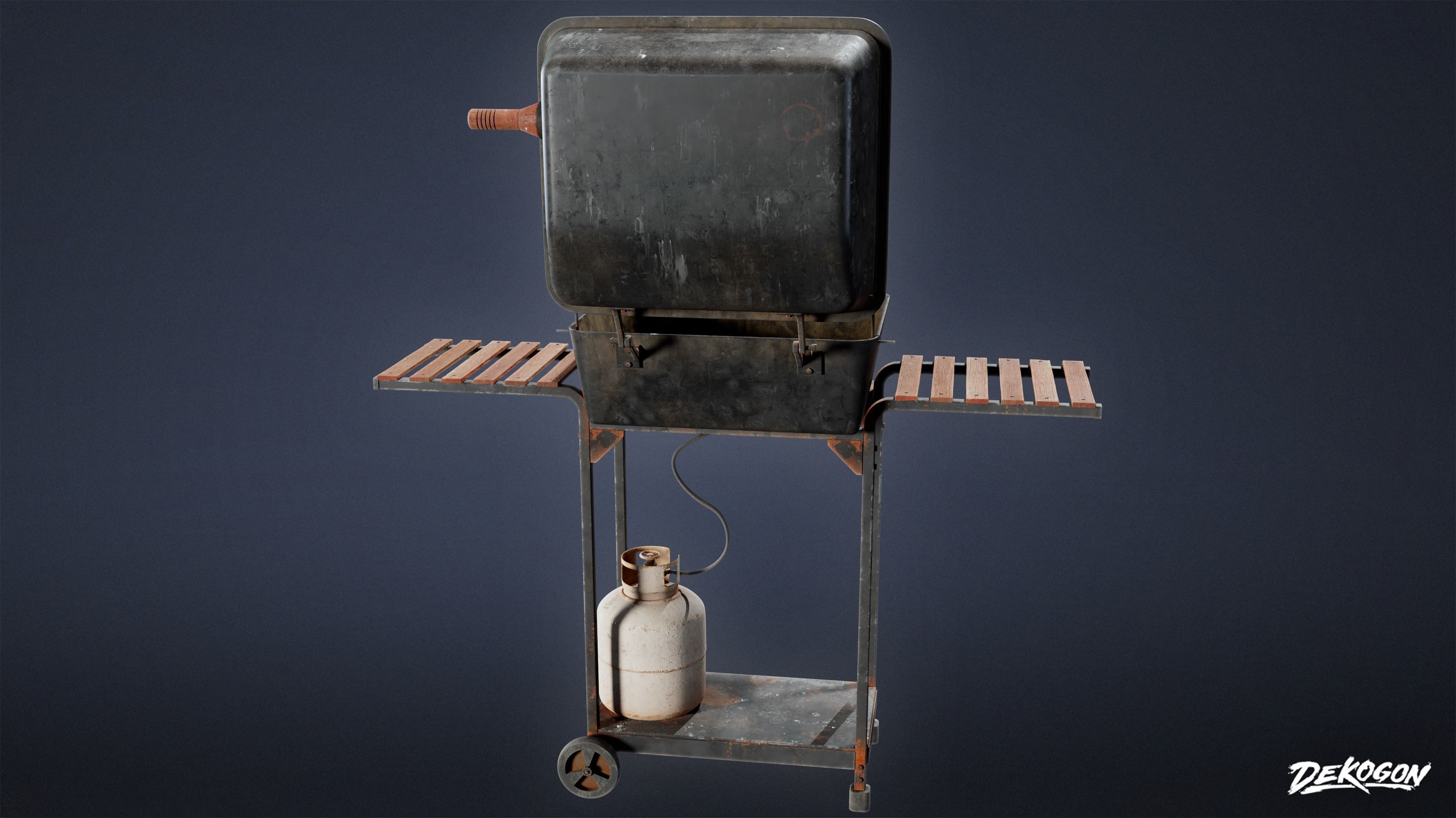 SUBURBS - Grill 02 - LOW POLY AND NANITE Low-poly 3D model_4