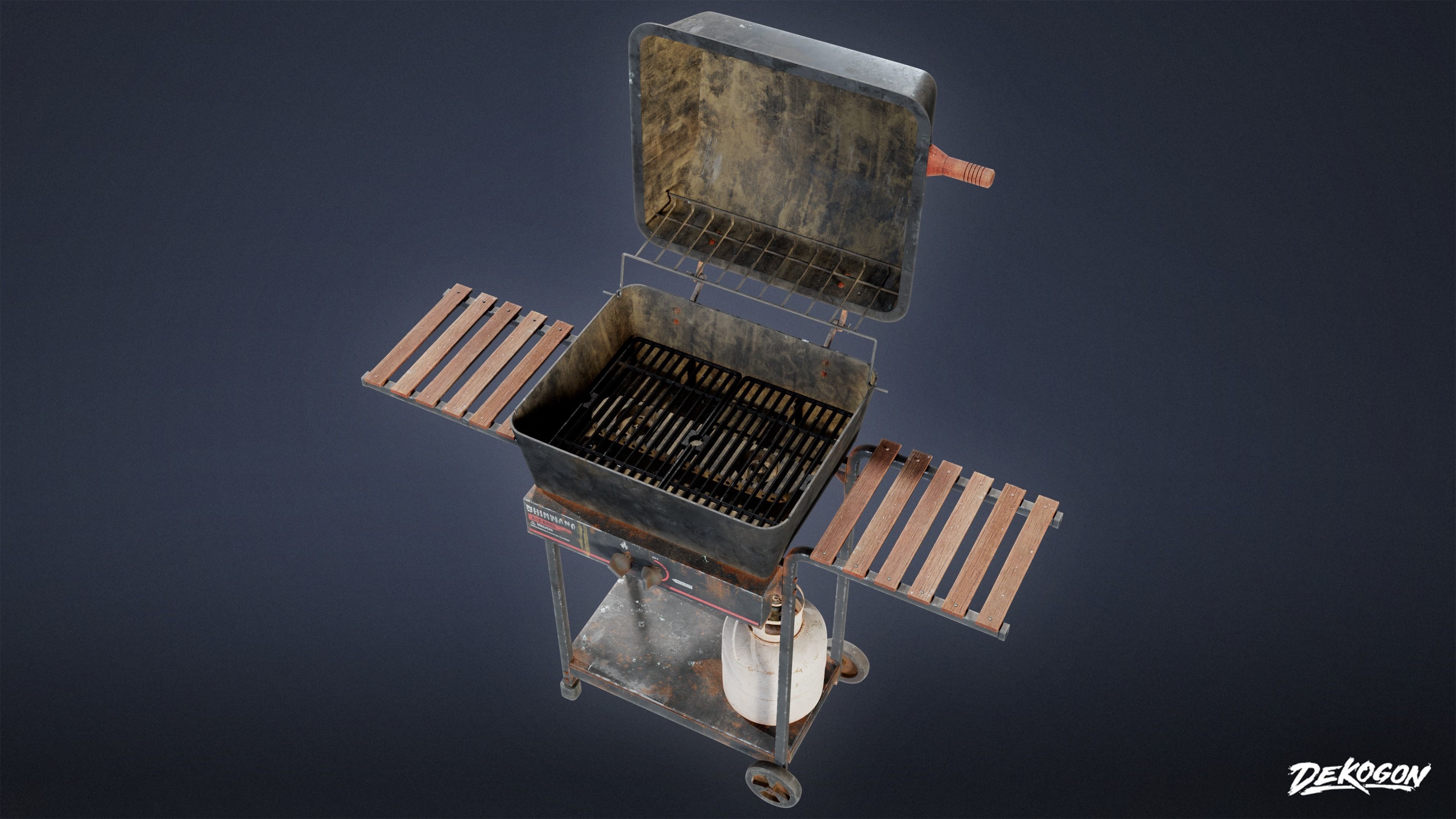 SUBURBS - Grill 02 - LOW POLY AND NANITE Low-poly 3D model_5