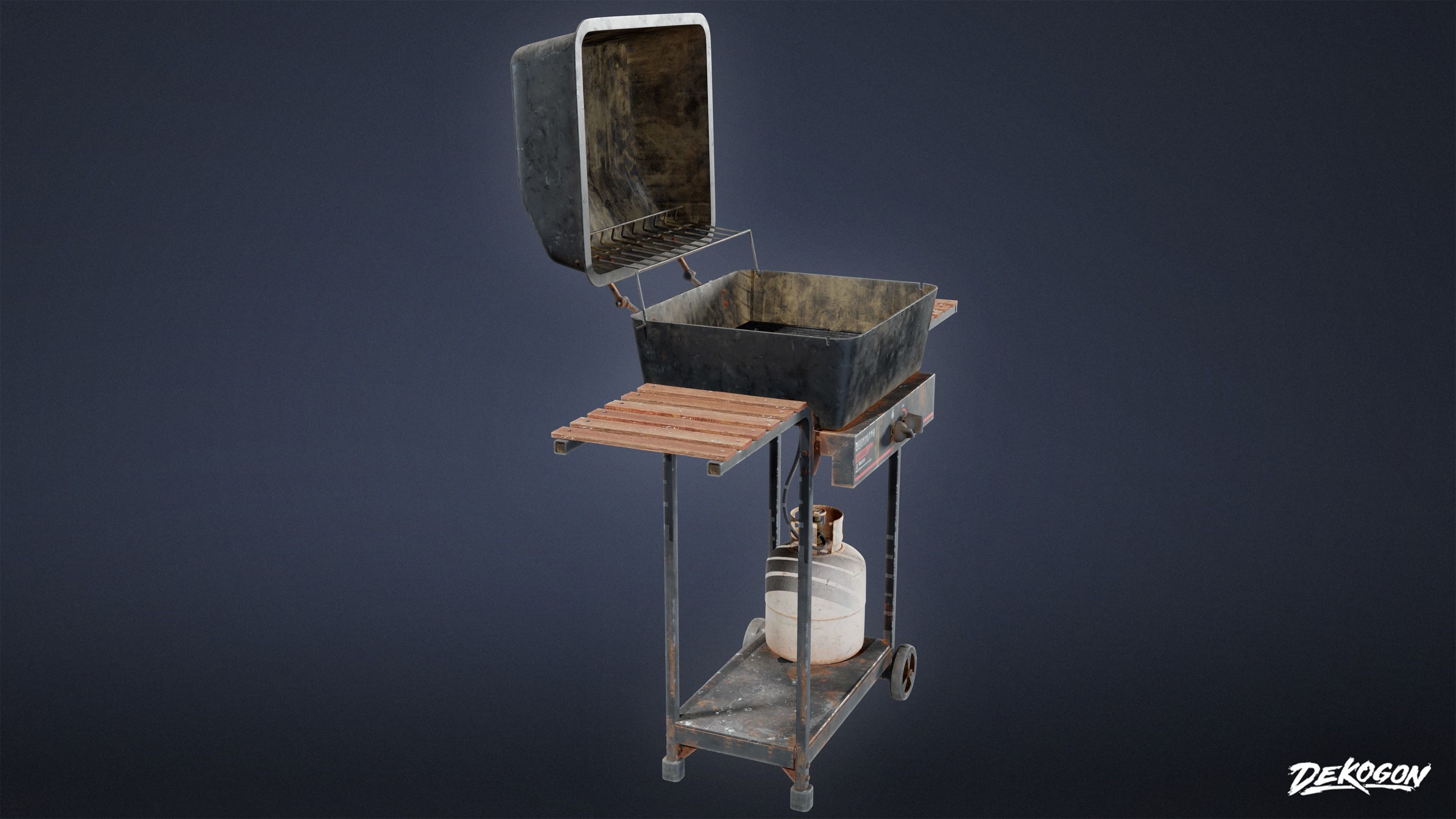 SUBURBS - Grill 02 - LOW POLY AND NANITE Low-poly 3D model_3