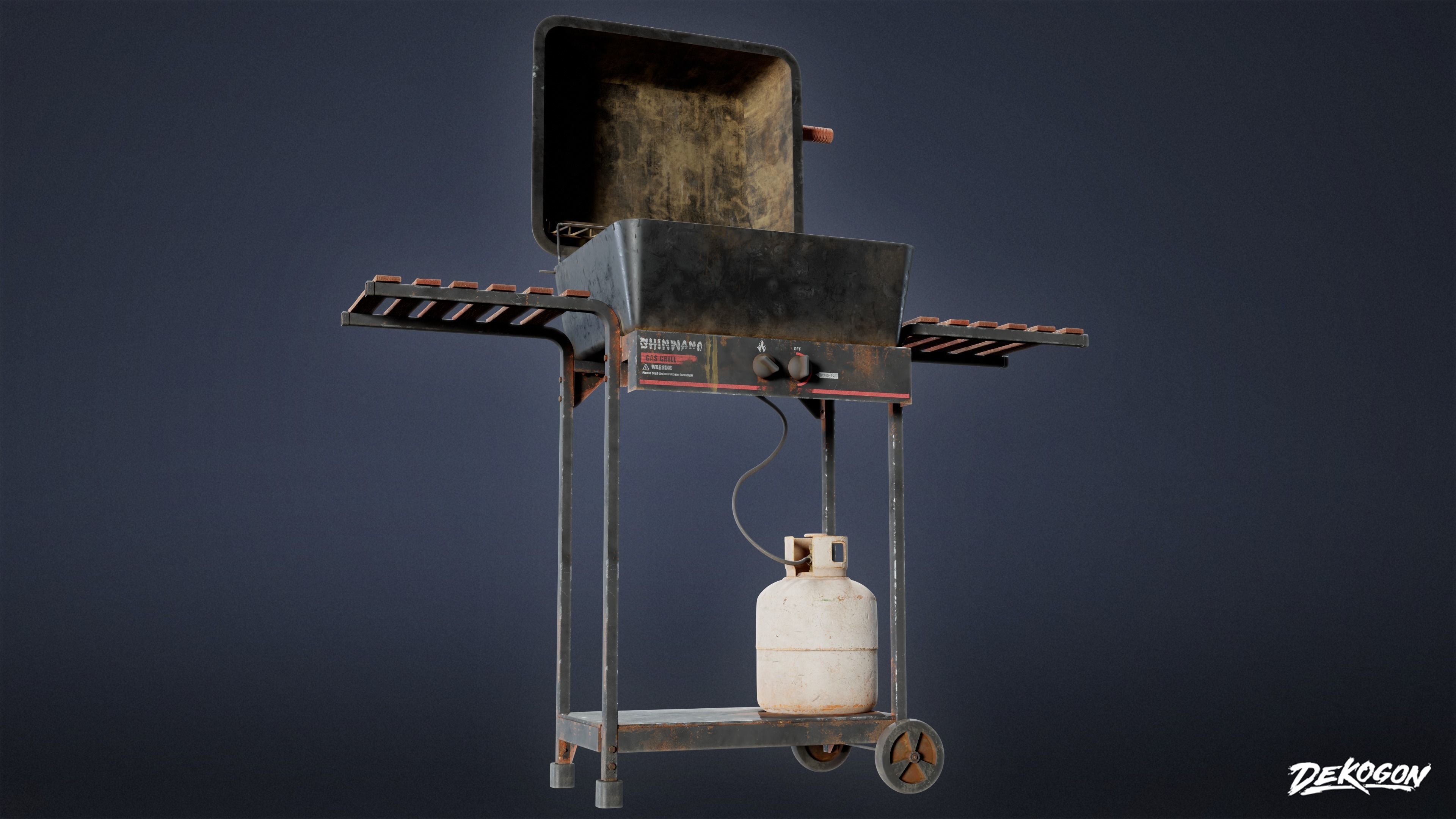 SUBURBS - Grill 02 - LOW POLY AND NANITE Low-poly 3D model_6