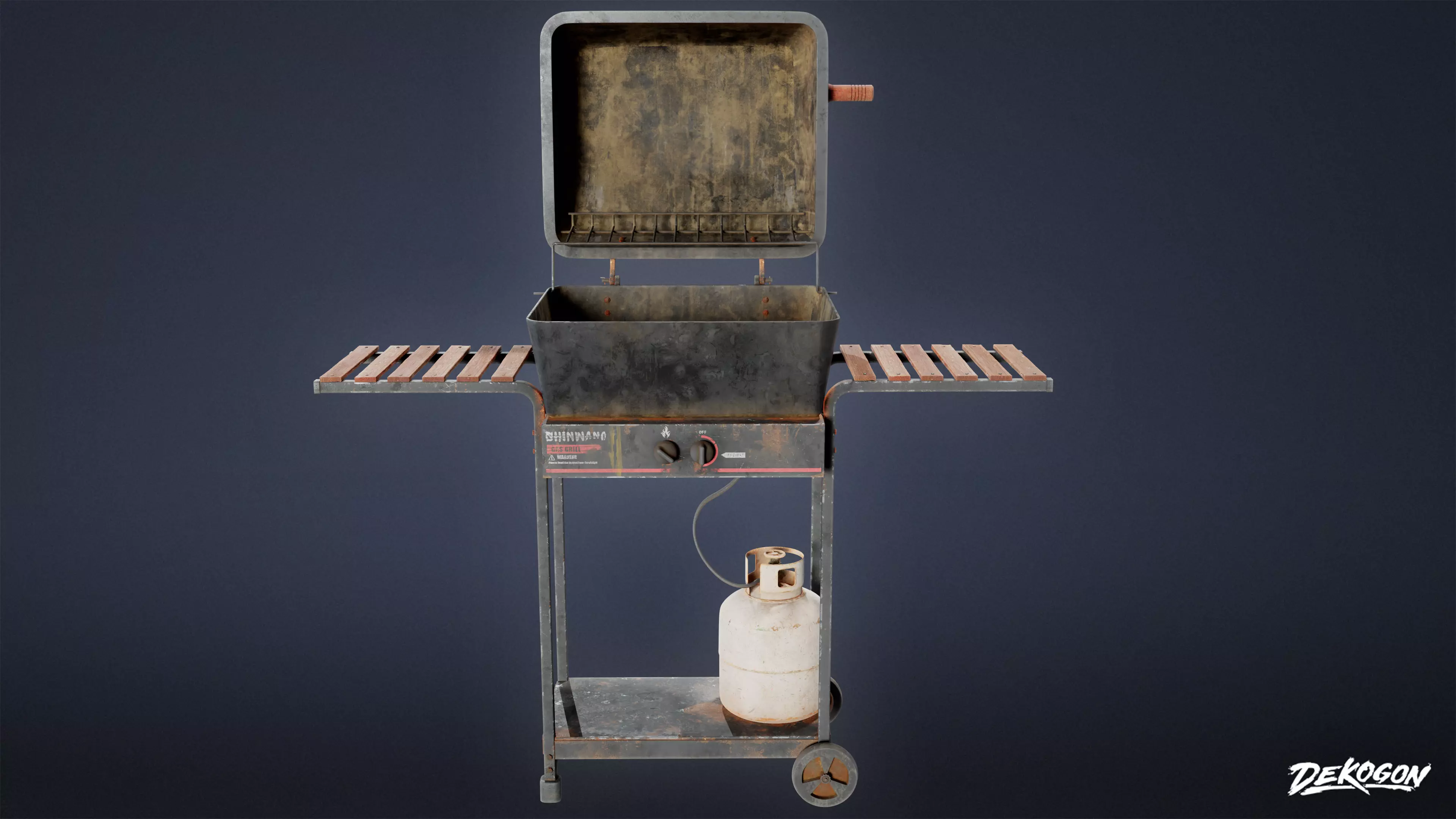 SUBURBS - Grill 02 - LOW POLY AND NANITE Low-poly 3D model_0