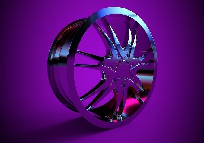 Awesome Rim and Tire 07 Low-poly 3D model 5