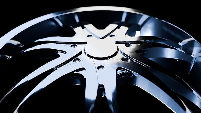 Awesome Rim and Tire 07 Low-poly 3D model 3