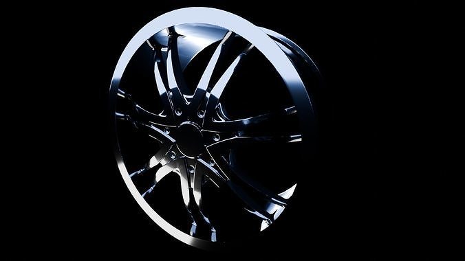 Awesome Rim and Tire 07 Low-poly 3D model 6