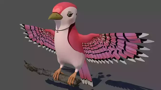 Bird Rigged Female 3D model