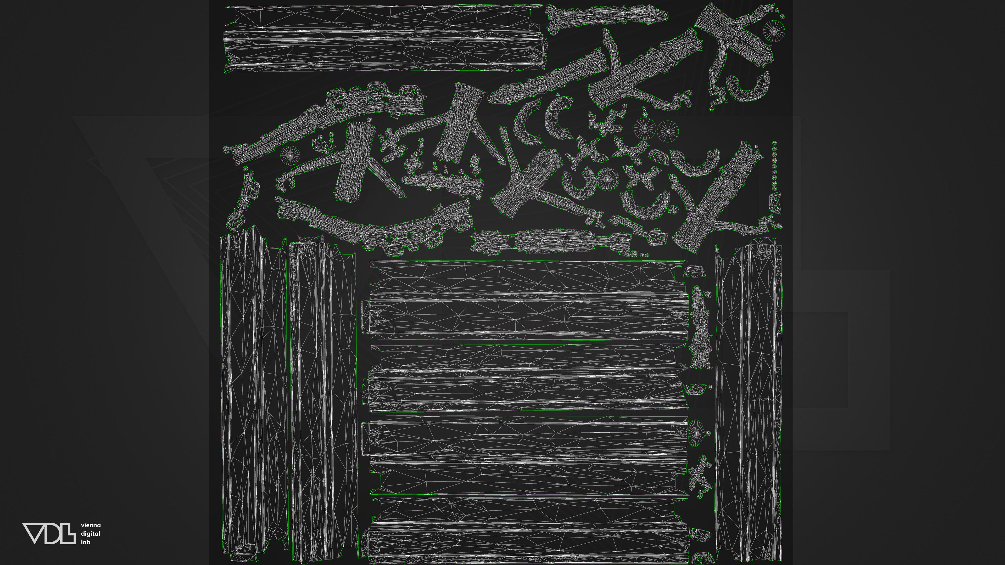 Garden Bench Wood Low-poly 3D model_10