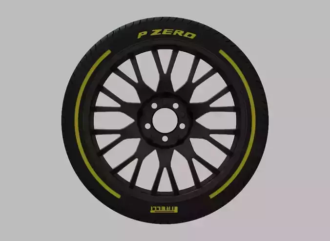 Miniature Konig Lace Rim and Tire - 3D Print - No Textures 3D print model
