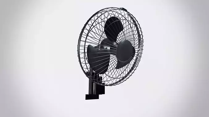 Black Wall Fan 3D model