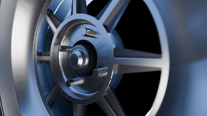 Awesome Rim and Tire 08 Low-poly 3D model 3