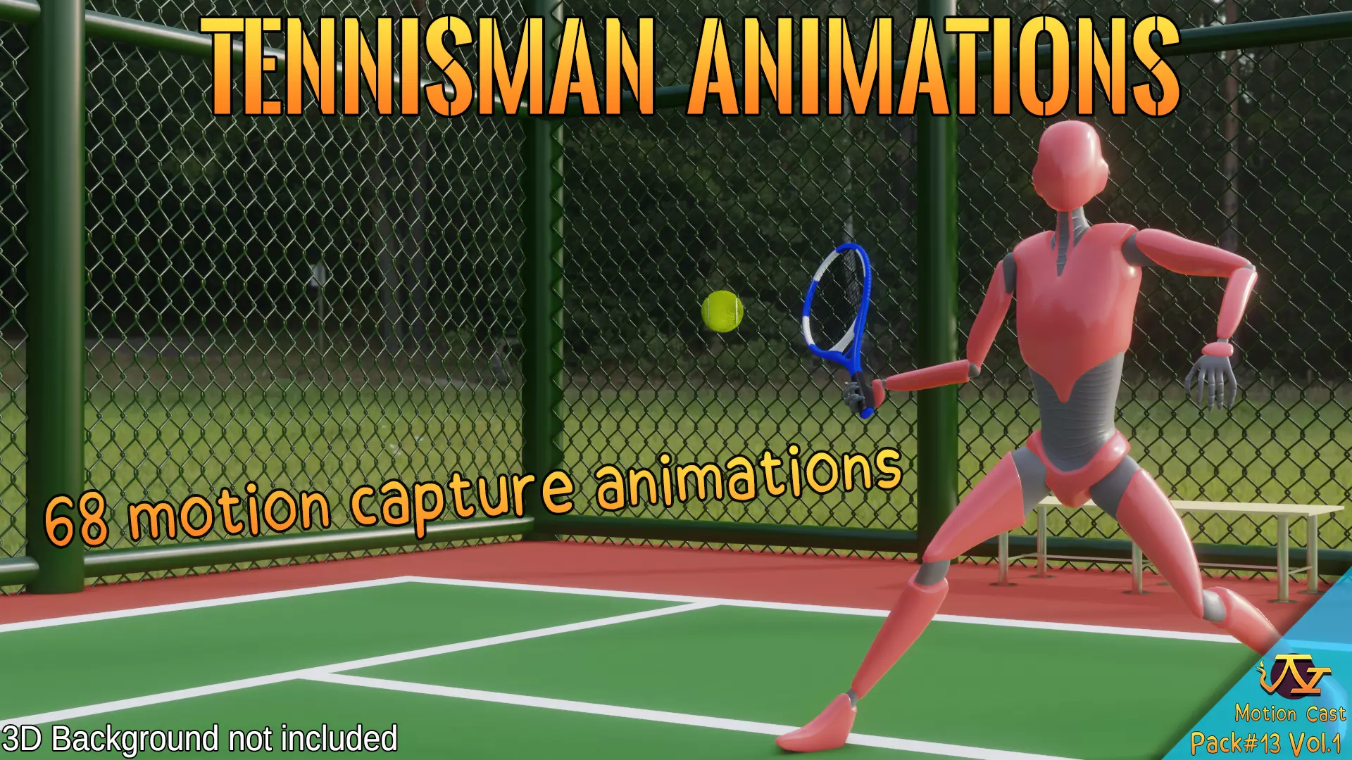 Tennisman animations - Motion Cast13 Vol1 3D model_0