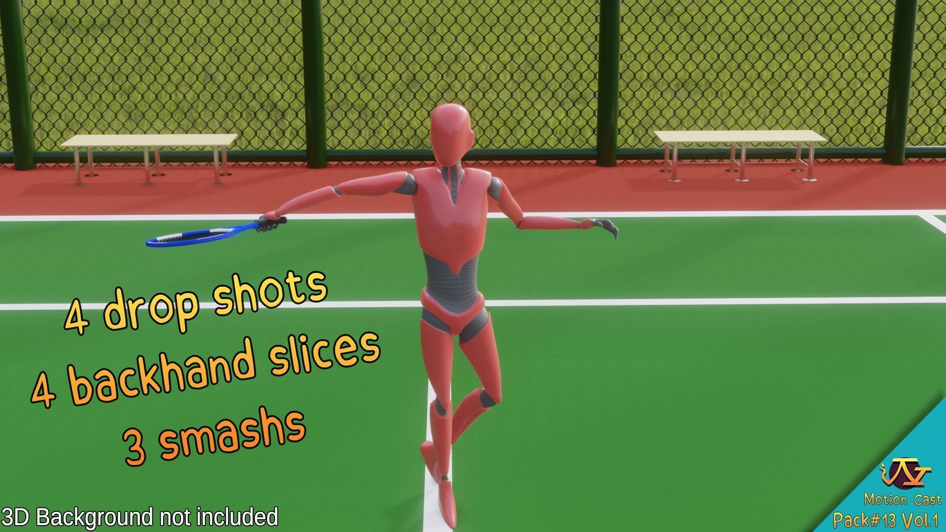 Tennisman animations - Motion Cast13 Vol1 3D model_7