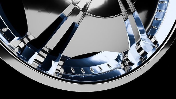 Awesome Rim and Tire 10 Low-poly 3D model 3