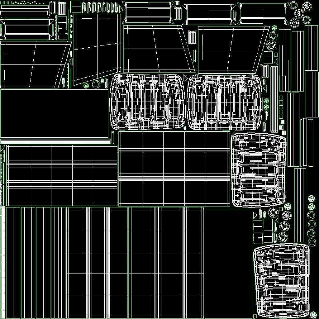 Garbage Dumpster with Garbage Bag 4 COLORS Low-poly 3D model_20