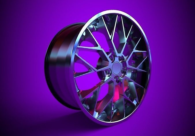 Awesome Rim and Tire 11 Low-poly 3D model 5