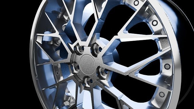 Awesome Rim and Tire 11 Low-poly 3D model 4