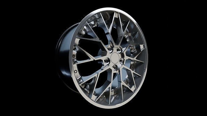 Awesome Rim and Tire 11 Low-poly 3D model 6