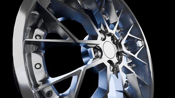 Awesome Rim and Tire 11 Low-poly 3D model 3