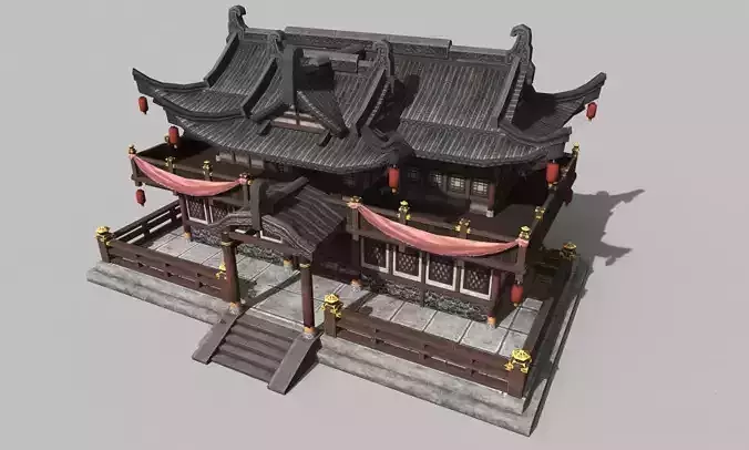 Chinese style wooden attic