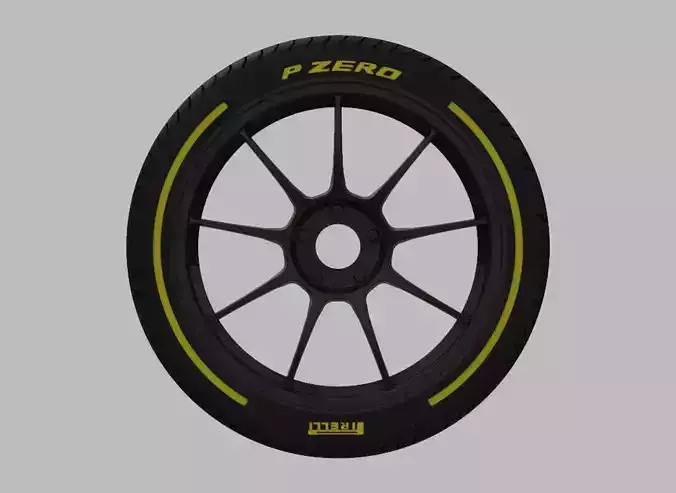 Miniature Enkei PF09 Rim and Tire - 3D Print - No Textures