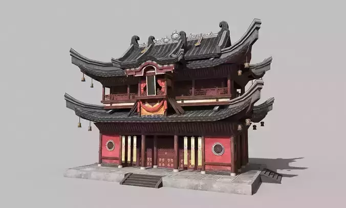 Chinese style wooden attic