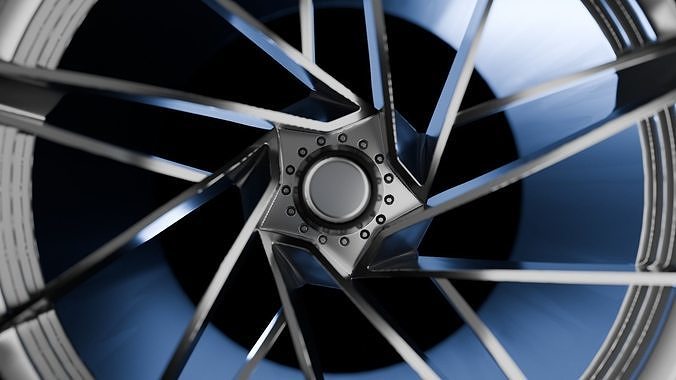 Awesome Rim and Tire 12 Low-poly 3D model 4