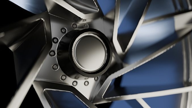 Awesome Rim and Tire 12 Low-poly 3D model 2
