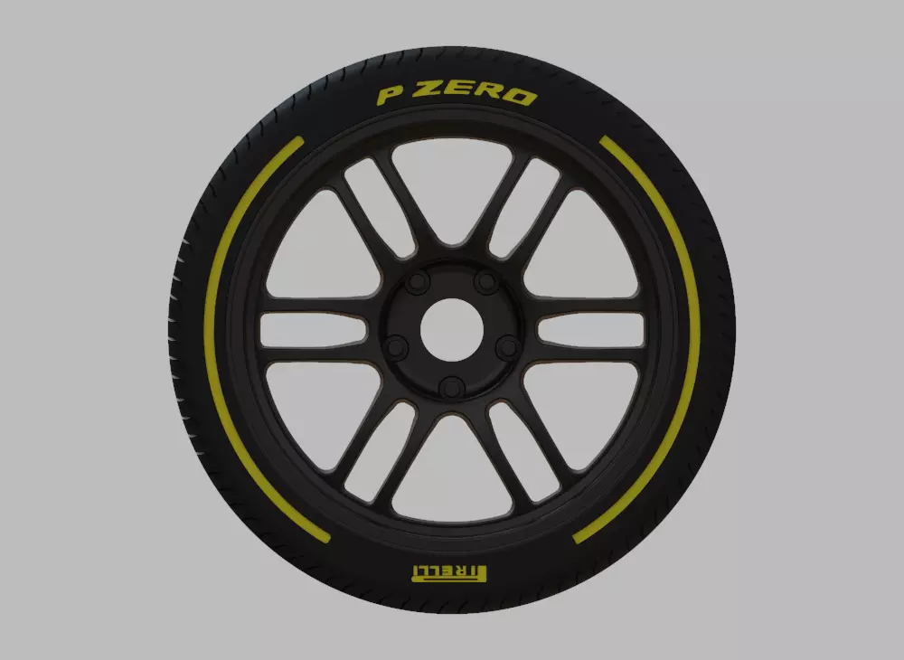 Miniature Enkei RPF1 Rim and Tire - 3D Print - No Textures 3D print model_0