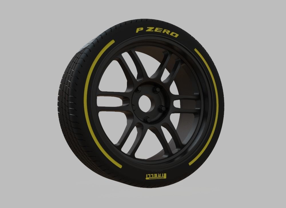 Miniature Enkei RPF1 Rim and Tire - 3D Print - No Textures 3D print model_1