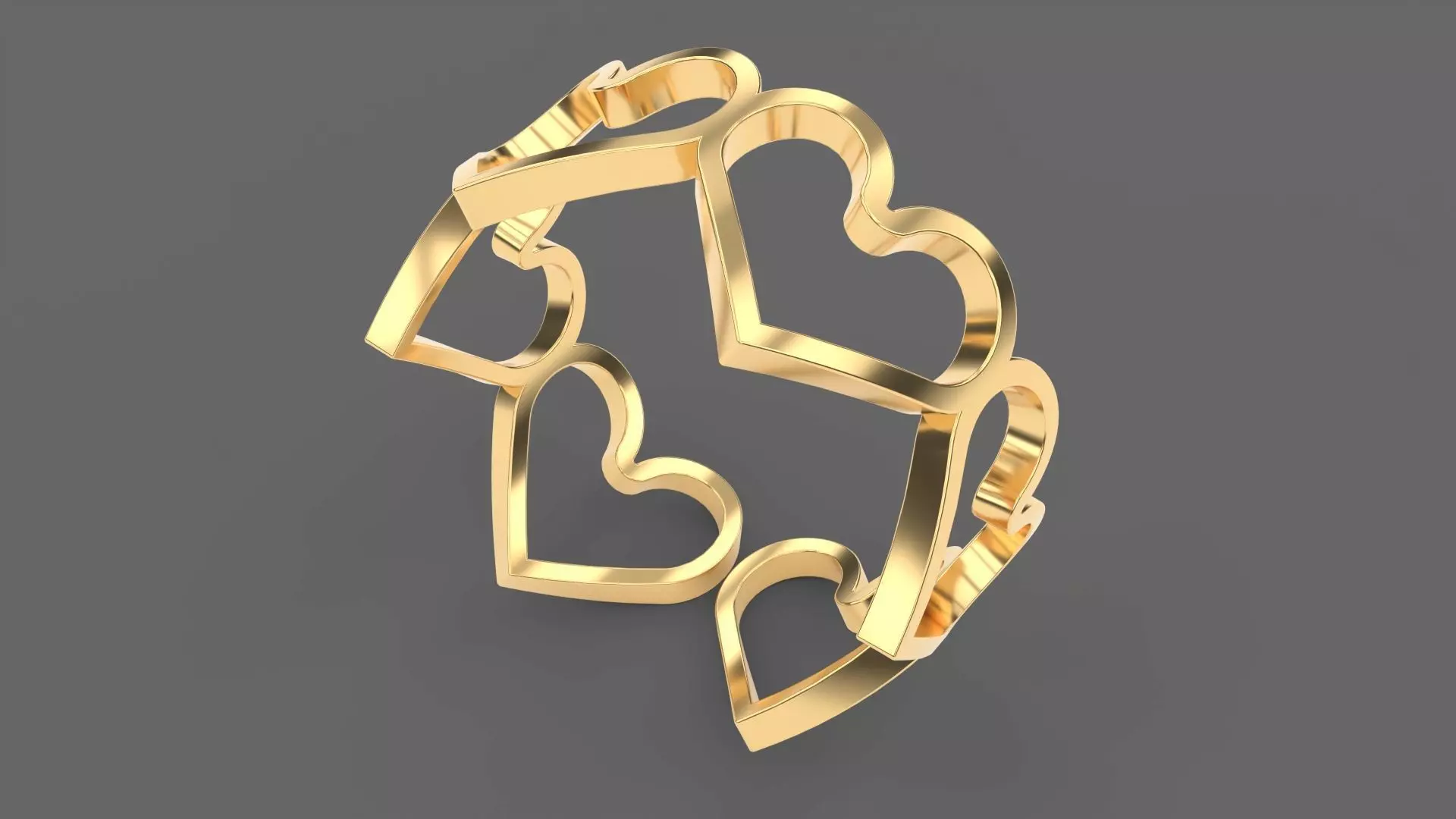 Hearts Ring 3D print model_0