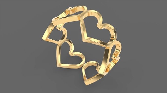 Hearts Ring 3D print model