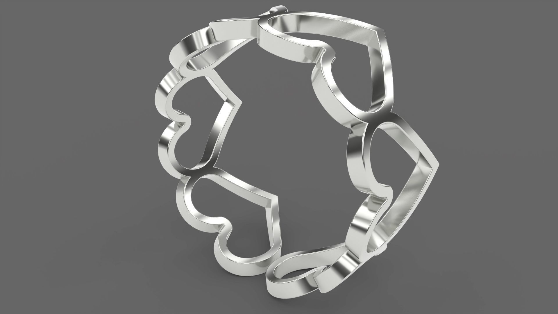 Hearts Ring 3D print model_5