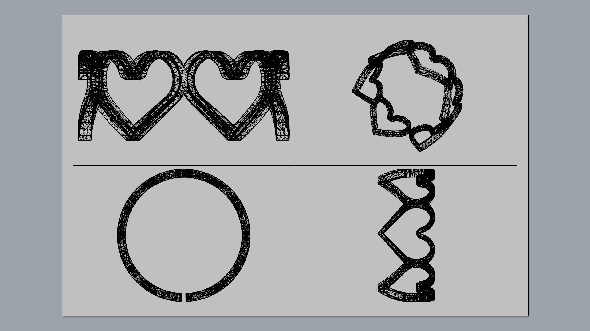 Hearts Ring 3D print model_13