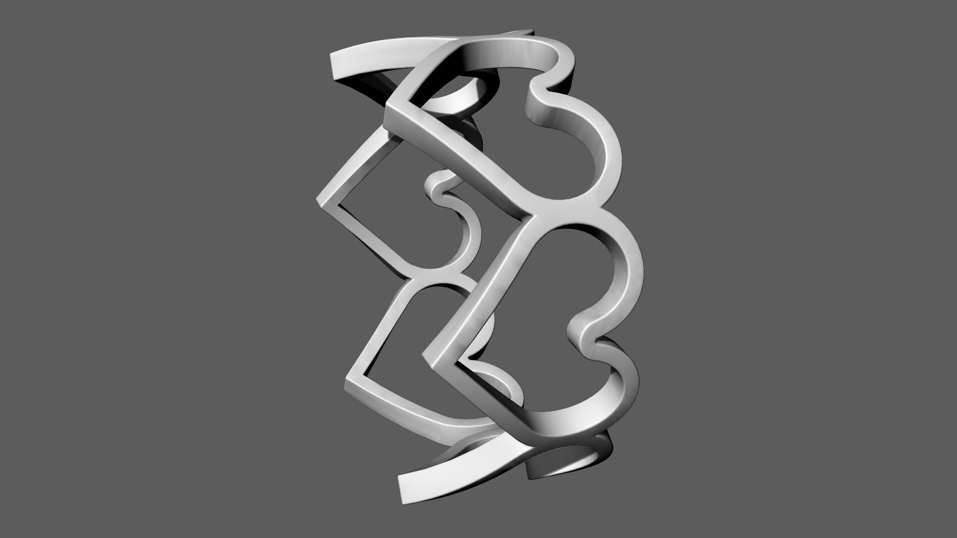 Hearts Ring 3D print model_11