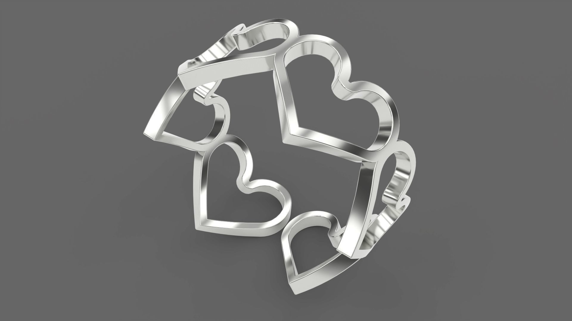 Hearts Ring 3D print model_1