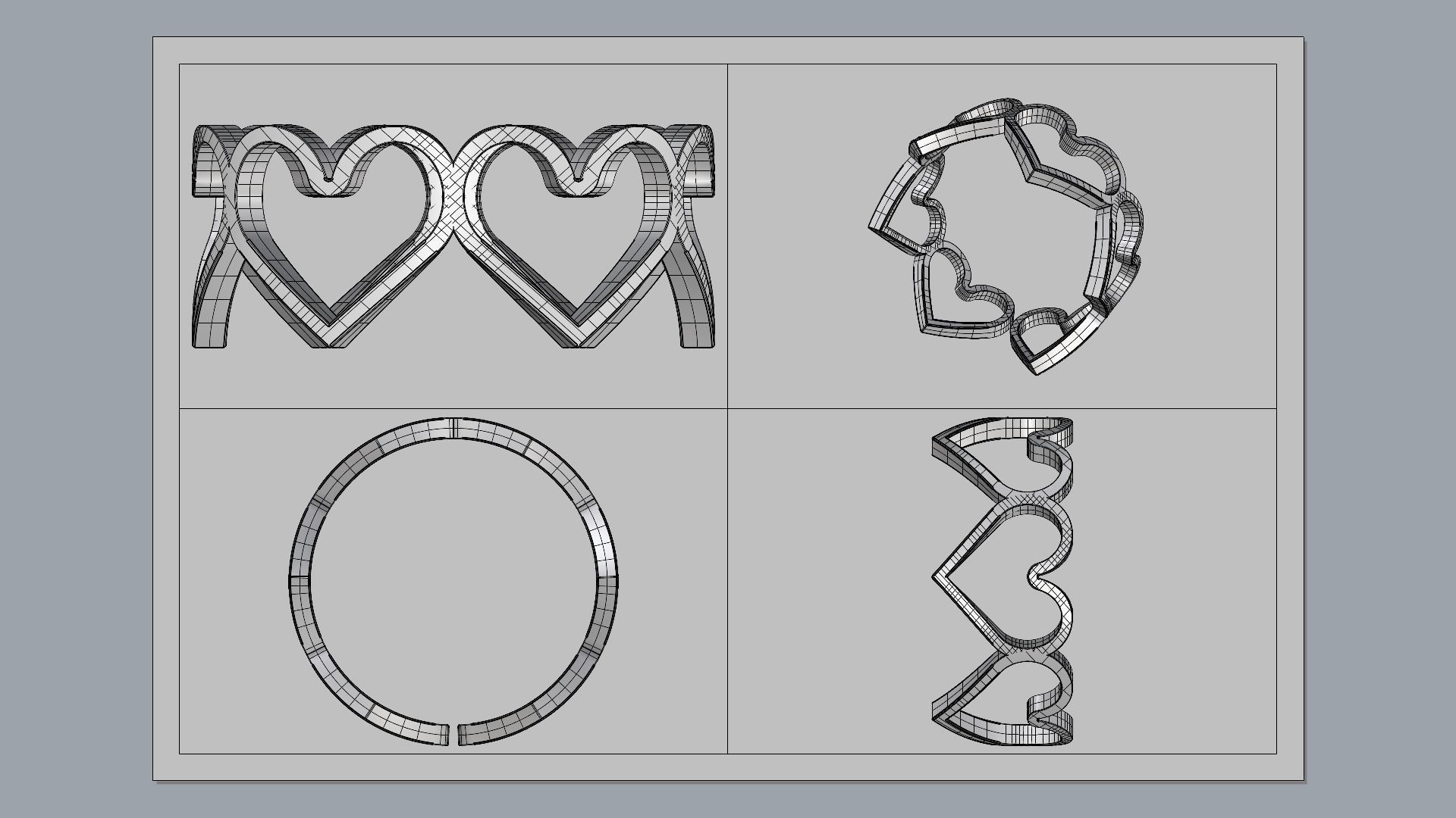 Hearts Ring 3D print model_7