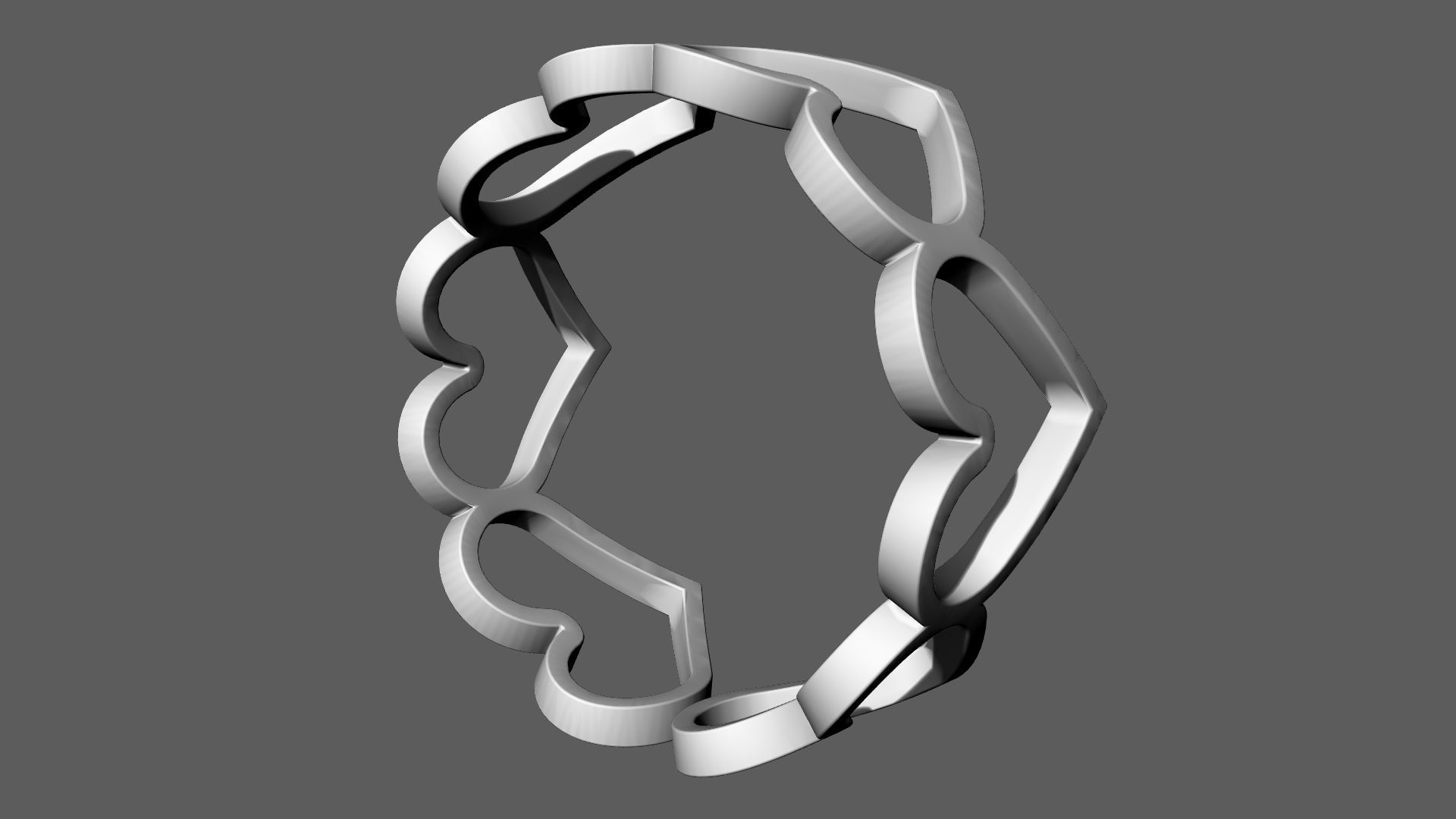 Hearts Ring 3D print model_12